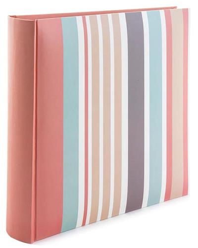 Pastel Candy Stripe Photo Album - Holds 200 6x4" Photos with Memo Space