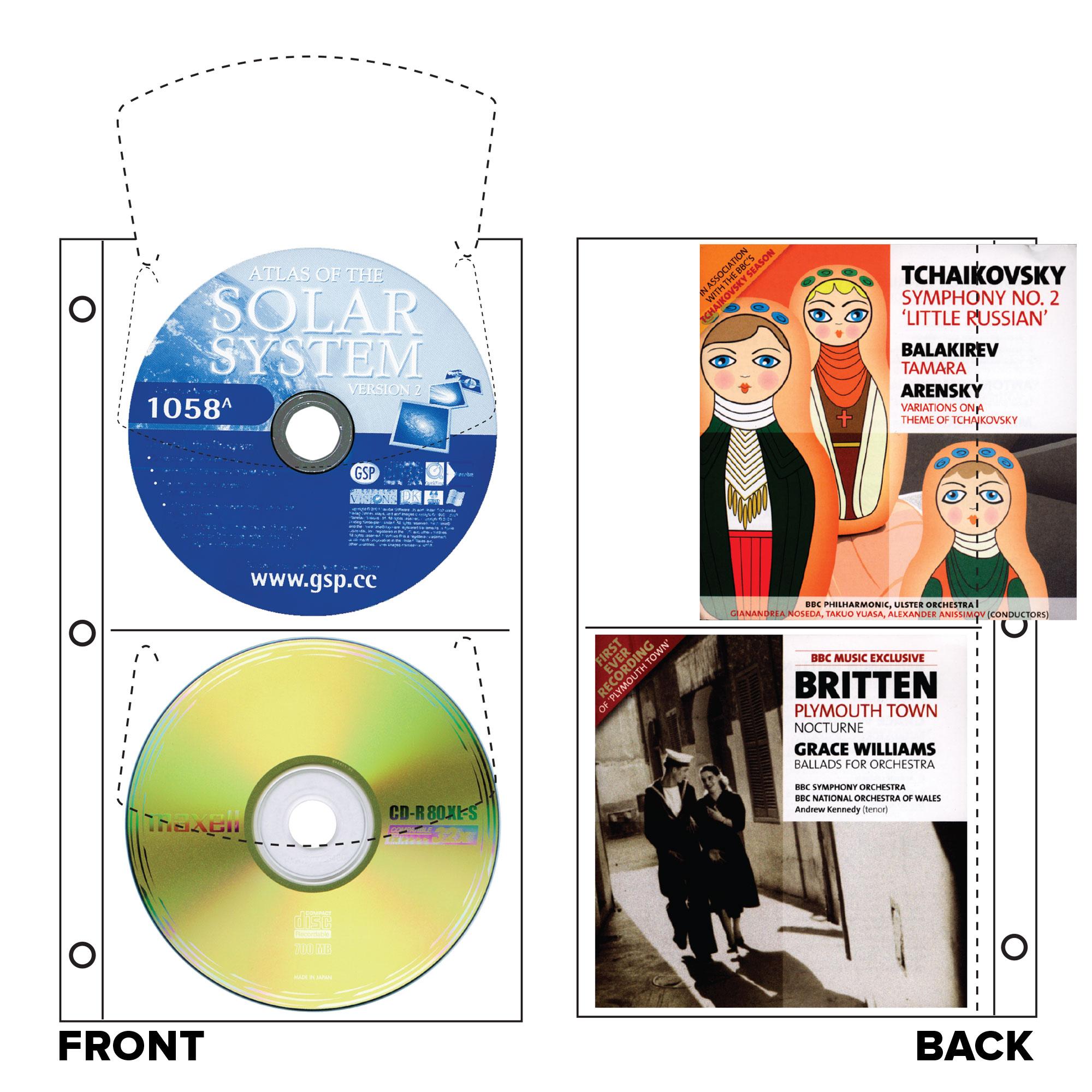CD/DVD Archival Duo refills Slimline (2 CDs 2 covers) - White - Pack of 10