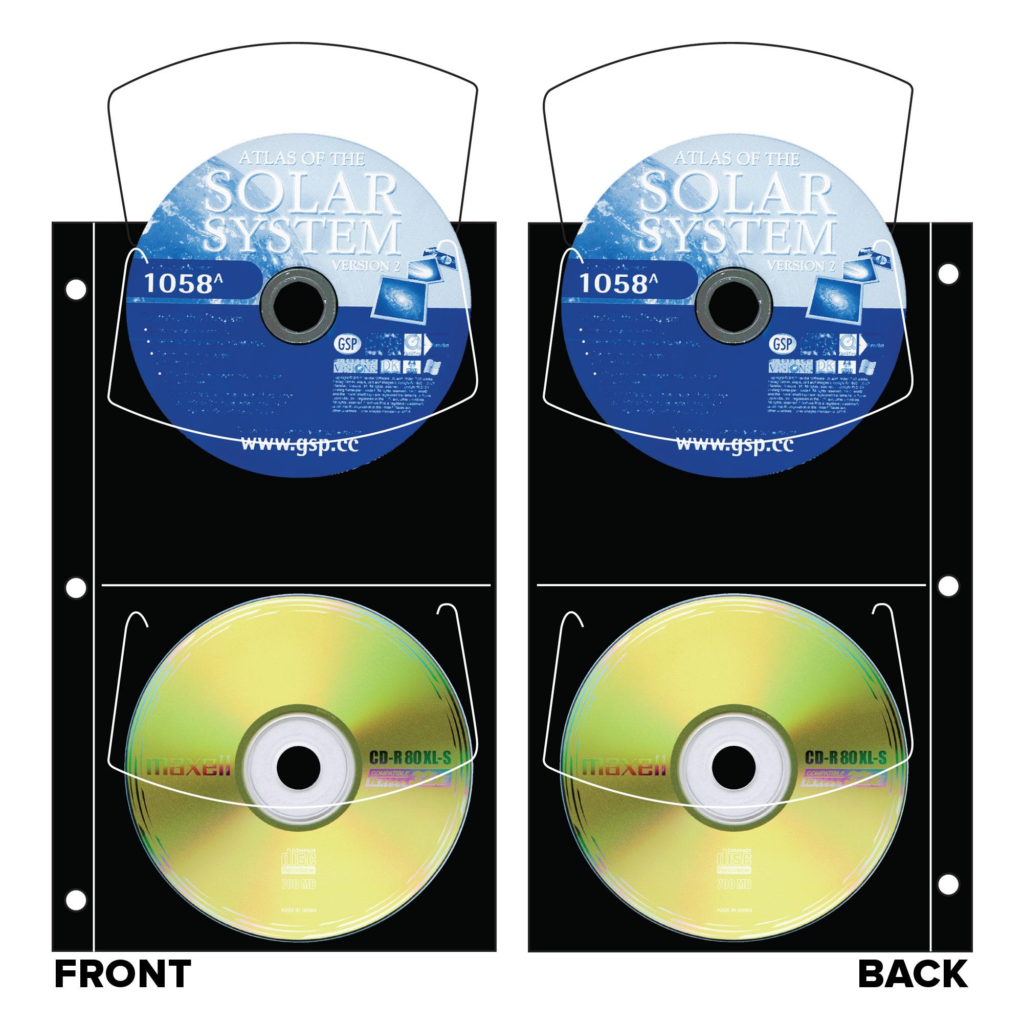CD/DVD Archival Quartet refills Slimline (4 CDs)- Black pack of 10
