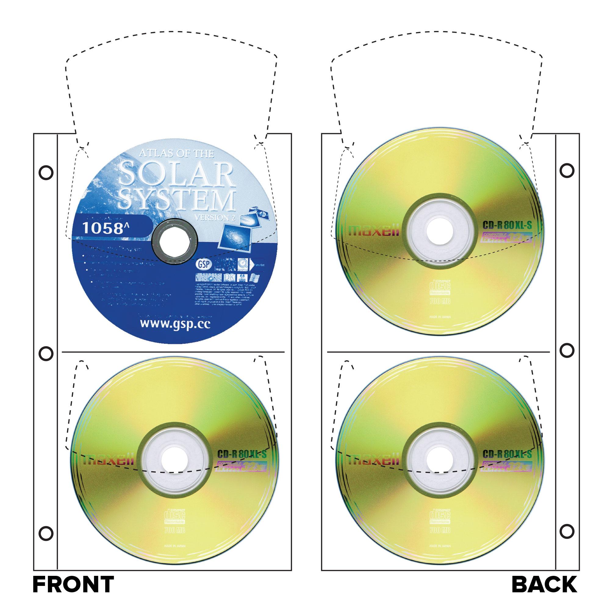 CD/DVD Archival Quartet refills Slimline (4 CDs) - White - Pack of 10