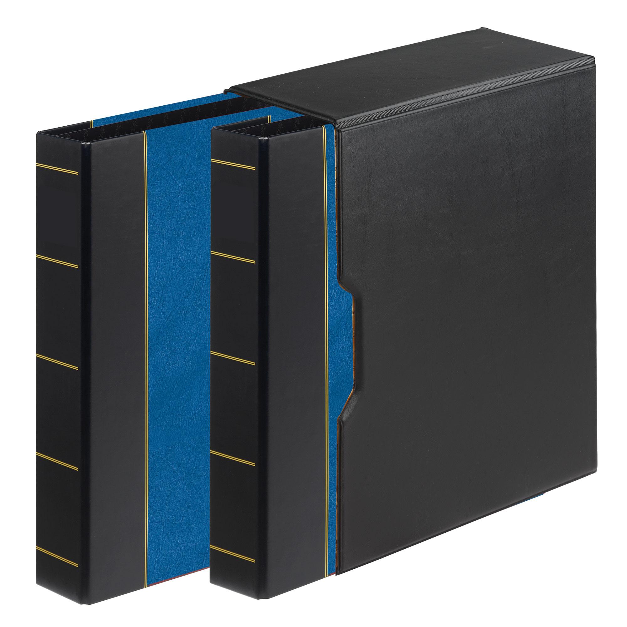 Chevron Double Album  Binder Set with Black Vinyl Slipcase - Blue