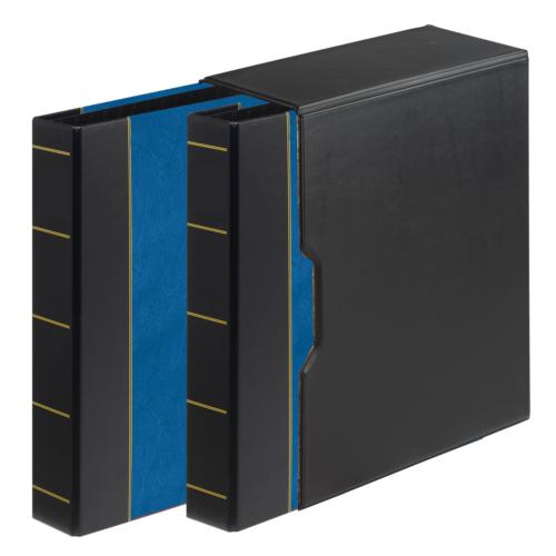 Chevron Double Album  Binder Set with Black Vinyl Slipcase - Blue