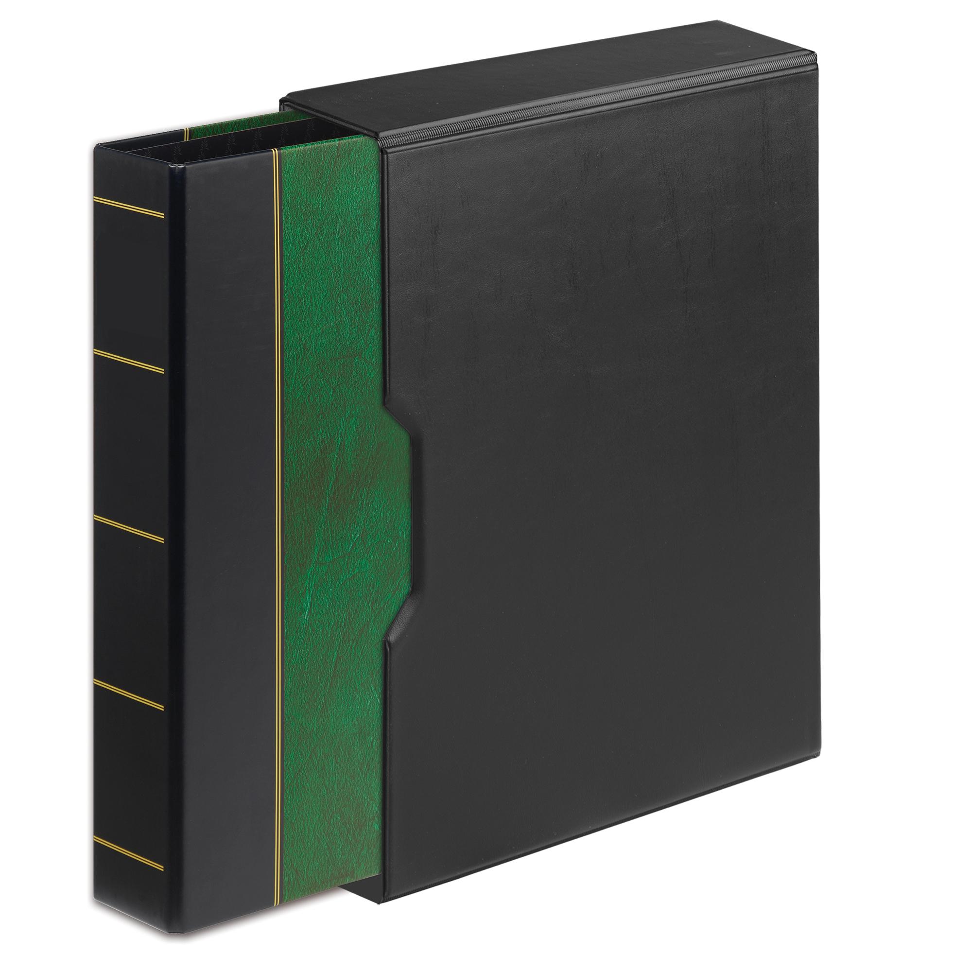 Chevron Single Album Binder Set with Black Vinyl Slipcase - Green