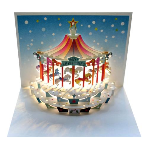 Christmas Carousel - Amazing Pop-up Greeting Card