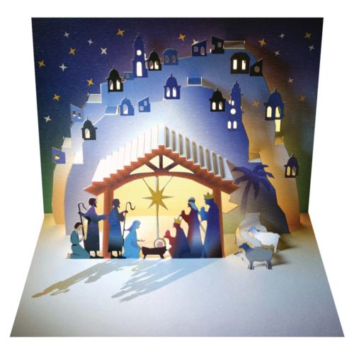 Christmas Nativity Shepherds and Kings - Amazing Pop-up Laser Cut Greeting Card