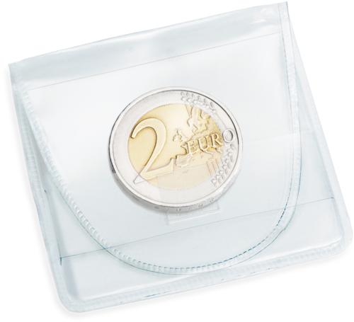 Clear Hard PVC Coin Pockets - Pack of 100 (Up to 46mm Coins)