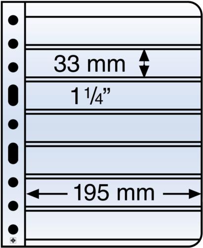 Clear Vario 7C - Pocket Refill Sheets (33x195mm) Pack of 5