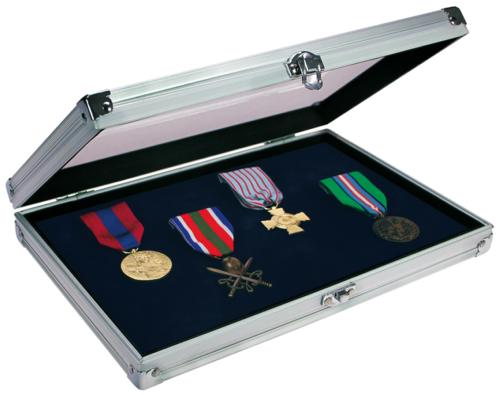 Compact Aluminium Collectors Display Showcase with Velvet Inlay