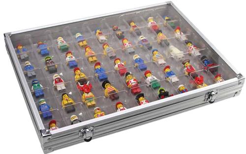 Aluminium Collectors Display Showcase - 45 Compartments 36 x 49mm