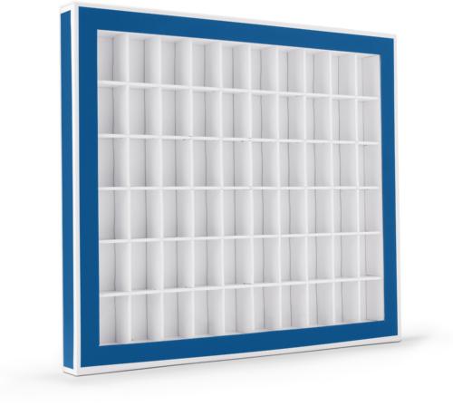 Collectors Storage Box with 60 Compartments - Cardboard Display Case with Viewing Window