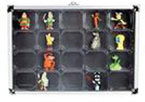 Compact Aluminium Collectors Display Showcase - 20 Compartments 36 x 49mm