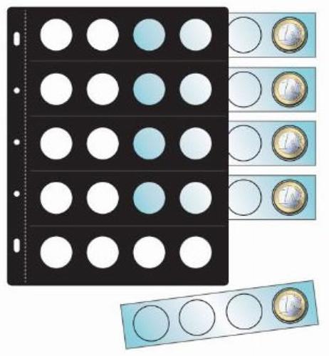 Compact 25mm coin holder card with 5 strips of 4 insert sheet (20) (Pack of 1)