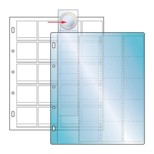 Compact 40mm Coin 20 clear pockets on White Sheet (20) (Pack of 10)
