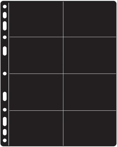Compact Black Premier Acid-Free 8 Pocket Refills 3.6x2.3" (92x58mm) - Pack of 10