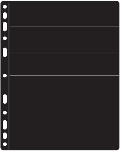 Compact Black Premier Acid-Free Refills with 6 Pockets 185x35mm and 2 Pockets 185x120mm - Pack of 10