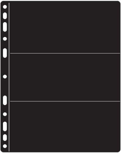 Compact Black Premier Acid-Free 3 Pocket Refills 185x81mm (7.2x3.1") - Pack of 10