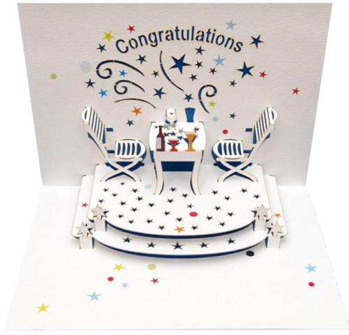 Congratulations - Laser-Cut Pop-Up Greeting Card (5x7")