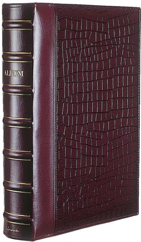 Cordoba - Classic Library-Style Photo Album with Faux Crocodile Leatherette Cover - 400 Photos (6x4") - Burgundy