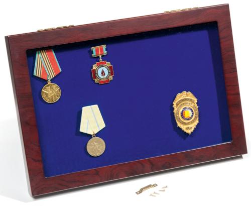 Collectables, Medal & Decoration Display Case with Velvet Foam Inlay and Glass Lid
