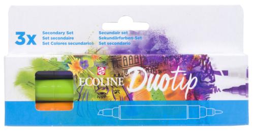 Ecoline Duo Tip Pen Set Secondary - Pack of 3 (Purple/Green/Orange)