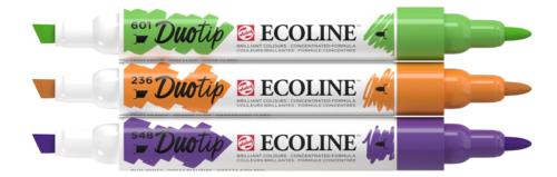 Ecoline Duo Tip Pen Set Secondary - Pack of 3 (Purple/Green/Orange)