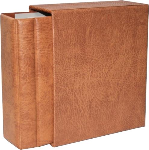 Compact Portrait FDC & Postcard Large Capacity Album with Matching Slipcase - Tan Leather-Look