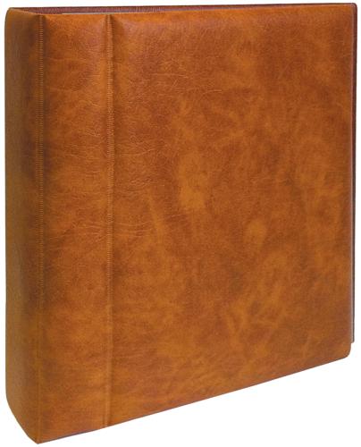Compact Portrait FDC & Postcard Large Capacity Padded Album - Tan Leather-Look Finish