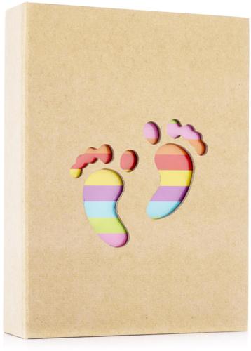 Natural Rainbow Footprints 7x5 Slip-in Photo Album