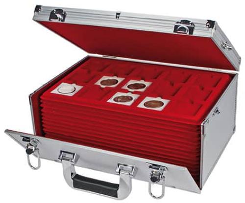 Giant Coin Case with 15 Red Velvet Trays - Holds Up to 531 Coins