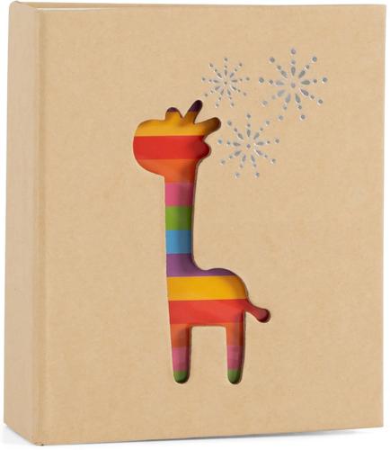 Slip-In Photo Album - Rainbow Giraffe Design - Holds 100 Portrait 6x4.5" Prints