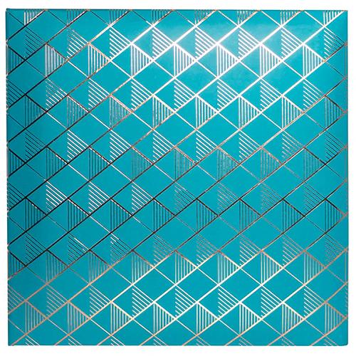 Grafton Series Photo Albums - 6x4" Slip-In Memo Album for 200 Photos with Art Deco Gold Foil Design - Teal