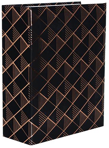 Grafton Series Photo Albums - 6x4" Slip-In Minimax Album for 100 Photos with Art Deco Gold Foil Design - Black