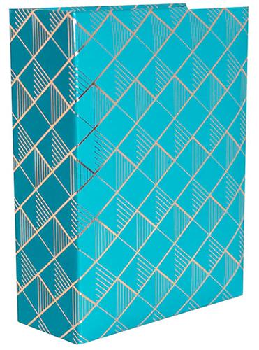 Grafton Series Photo Albums - 6x4" Slip-In Minimax Album for 100 Photos with Art Deco Gold Foil Design - Teal