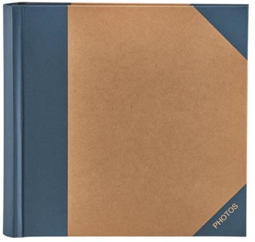 Green Wood Series 6x4" Photo Album - Blue & Brown Kraft-Style Slip-In Memo Album for 200 Photos