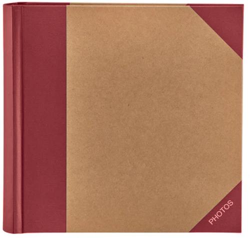 Green Wood Series 6x4" Photo Album - Red & Brown Kraft-Style Slip-In Memo Album for 200 Photos