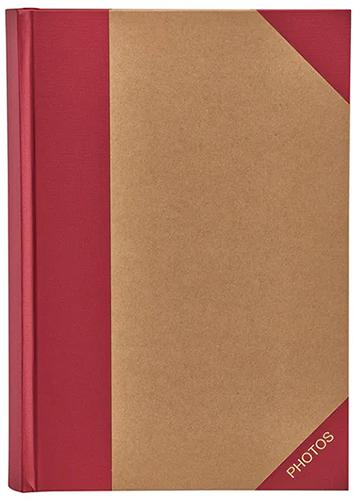 Green Wood Series 6x4" Photo Album - Red & Brown Kraft-Style Slip-In Memo Album for 300 Photos