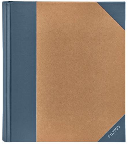 Green Wood Series 7x5" Photo Album - Blue & Brown Kraft-Style Slip-In Memo Album for 200 Photos