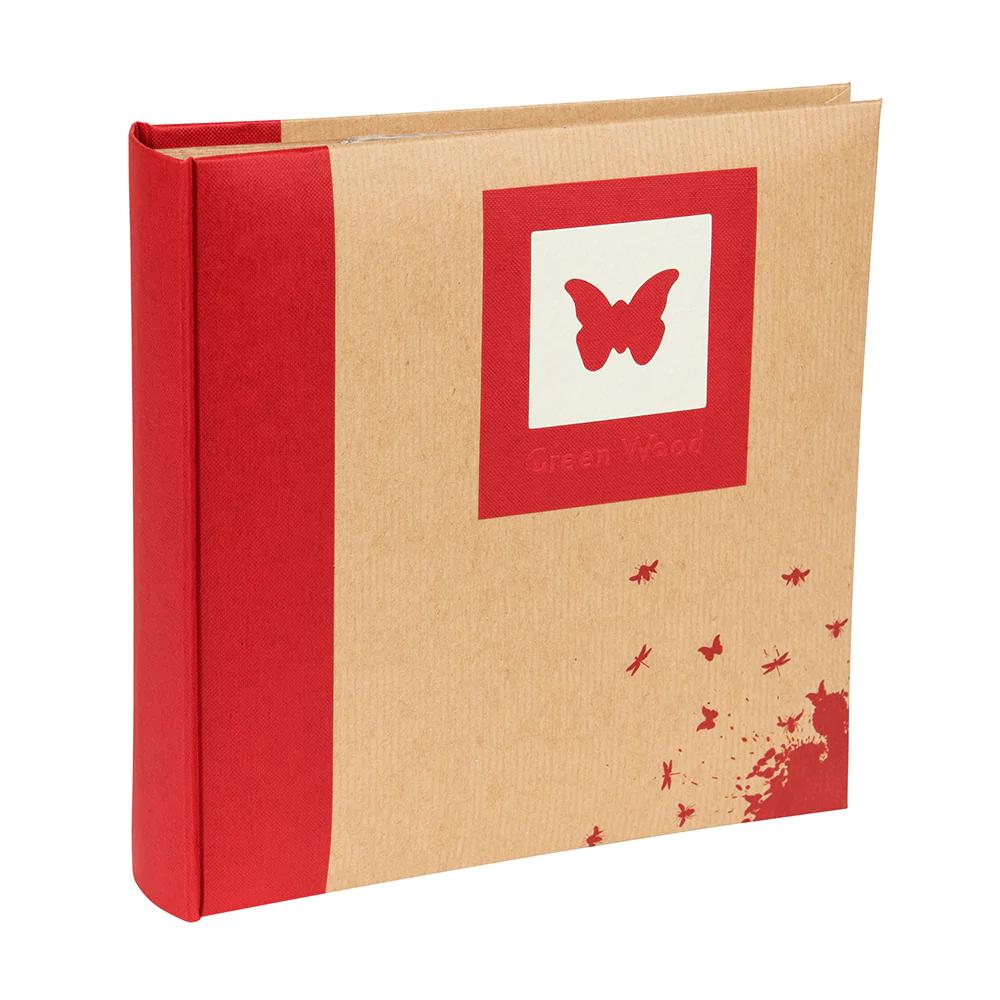 Green Wood Red Butterfly 6x4" 10x15cm Memo Photo Album for 200 prints