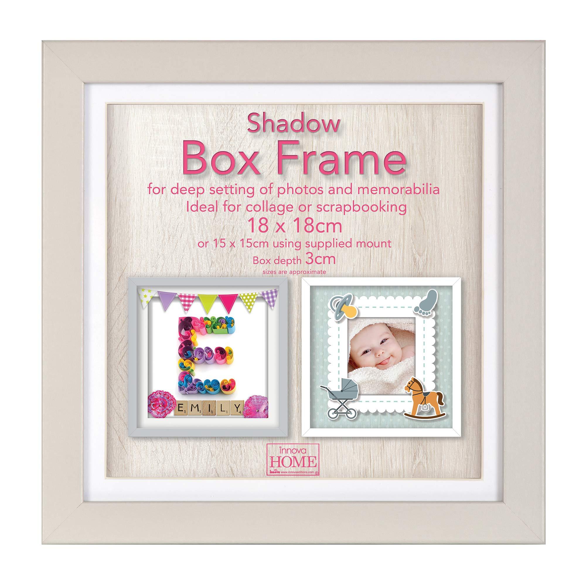 Grey Shadow Box Deep Frame - 10x10 with mount or 12x12 without