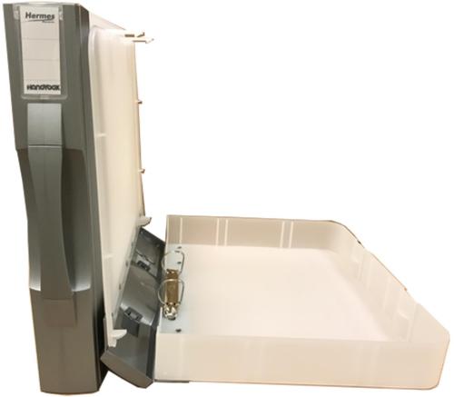 A4 Handybox Polypropylene Archival File 2-ring with handle - Silver