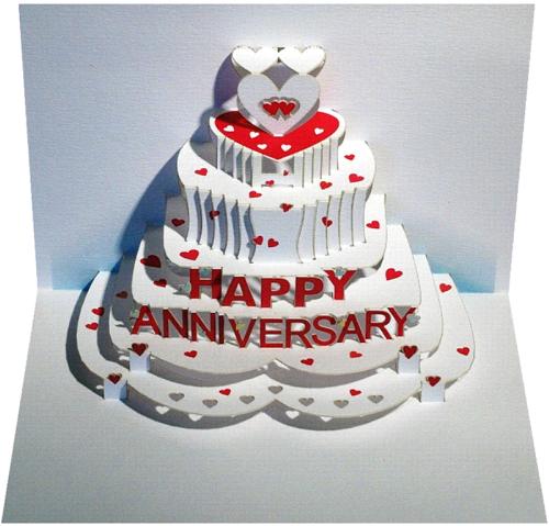 Happy Anniversary Laser-Cut Pop-Up Greeting Card (5x7")