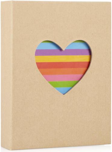 Natural Rainbow Heart 7x5 Slip-in Photo Album