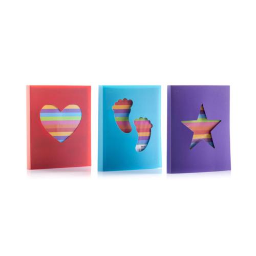Heart, Star and Footsteps Set of 3 Mini 6x4 Photo Slip-in Albums
