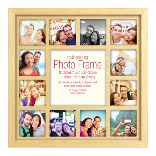 Instaframe Photo Frame Multi-aperture for 12 instagram photos and central 6x6