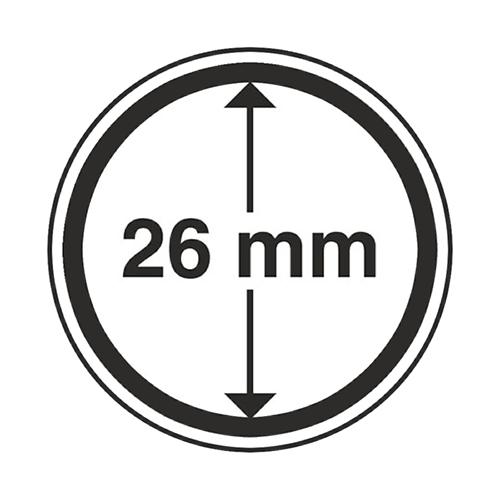 Ultra Intercept Coin Capsules Range, Circular and Rimless with Anti-tarnish Foam - 26mm