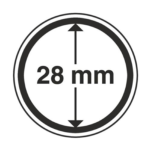 Ultra Intercept Coin Capsules Range, Circular and Rimless with Anti-tarnish Foam - 28mm