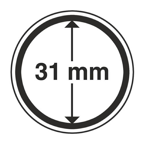 Ultra Intercept Coin Capsules Range, Circular and Rimless with Anti-tarnish Foam - 31mm