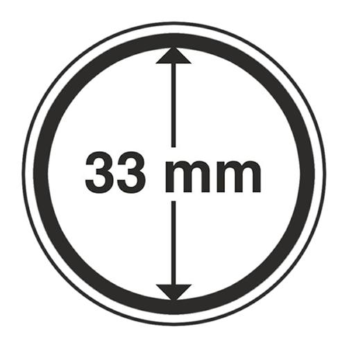 Ultra Intercept Coin Capsules Range, Circular and Rimless with Anti-tarnish Foam - 33mm