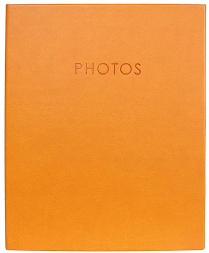Kington Series Leather Effect Photo Albums - 6x4" Slip-In Memo Album for 200 Photos - Orange