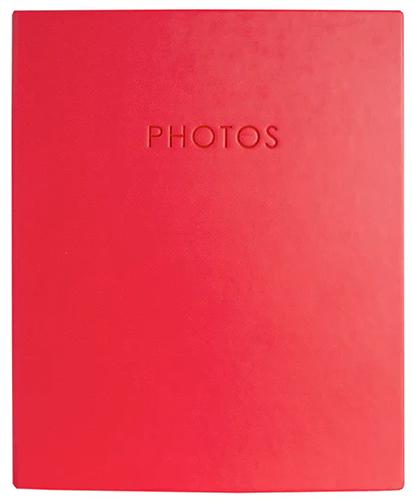 Kington Series Leather Effect Photo Albums - 6x4" Slip-In Memo Album for 200 Photos - Red
